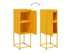 Aparador buffet cómoda armario mueble organizador cocina salón salón amarillo mostaza 36 x 39 x 107 cm acero Amarillo 02_0035691