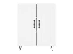 Aparador buffet cómoda armario mueble organizador cocina salón salón alto 69,5 x 34 x 180 cm madera contrachapada blanco 02_0032755