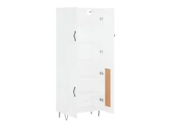 Aparador buffet cómoda armario mueble organizador cocina salón salón alto 69,5 x 34 x 180 cm madera contrachapada blanco 02_0032755