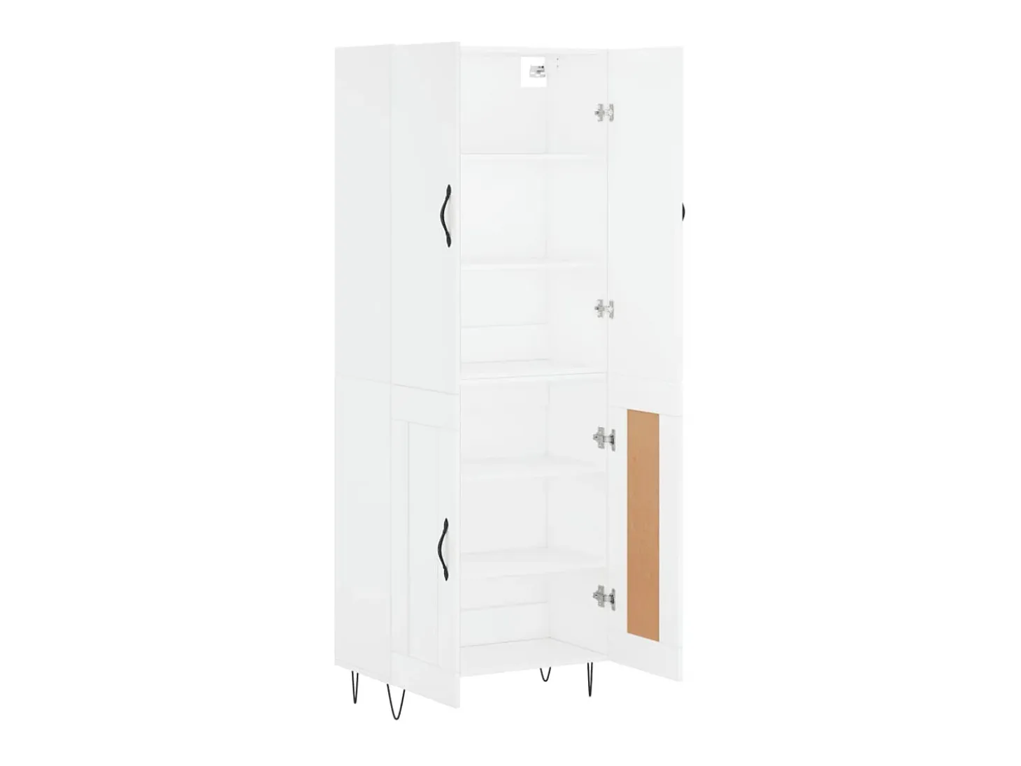 Aparador buffet cómoda armario mueble organizador cocina salón salón alto 69,5 x 34 x 180 cm madera contrachapada blanco 02_0032755