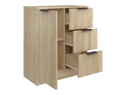 Aparador buffet cómoda armario unidad de almacenamiento organizador cocina salón salón Sonoma 60 x 30 x 70 cm madera contrachapada marrón 02_0031586
