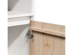 Aparador buffet cómoda armario mueble organizador cocina salón salón alto 37 x 34 x 110 cm madera maciza de pino blanco 02_0032441