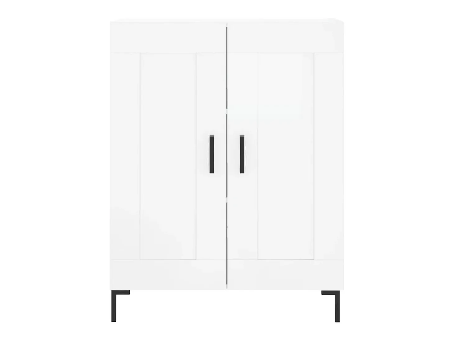 Aparador buffet cómoda armario mueble organizador cocina salón brillante 69,5 x 34 x 90 cm madera contrachapada blanco 02_0030700