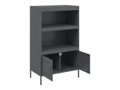 Aparador buffet cómoda armario mueble organizador cocina salón salón alto 68 x 39 x 113 cm acero antracita 02_0032212