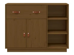 Aparador buffet cómoda armario mueble organizador cocina salón salón 98,5 x 40 x 75 cm madera maciza de pino marrón 02_0035769
