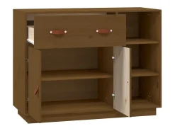Aparador buffet cómoda armario mueble organizador cocina salón salón 98,5 x 40 x 75 cm madera maciza de pino marrón 02_0035769