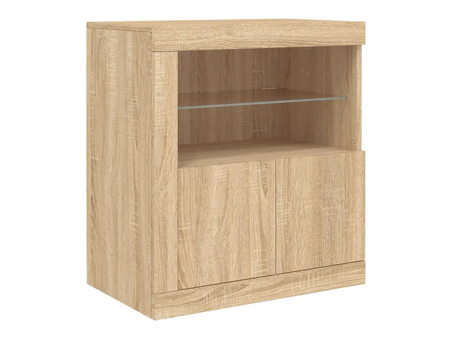 Aparador buffet cómoda armario mueble organizador cocina salón salón con luces LED sonoma 283 x 37 x 67 cm marrón 02_0029957