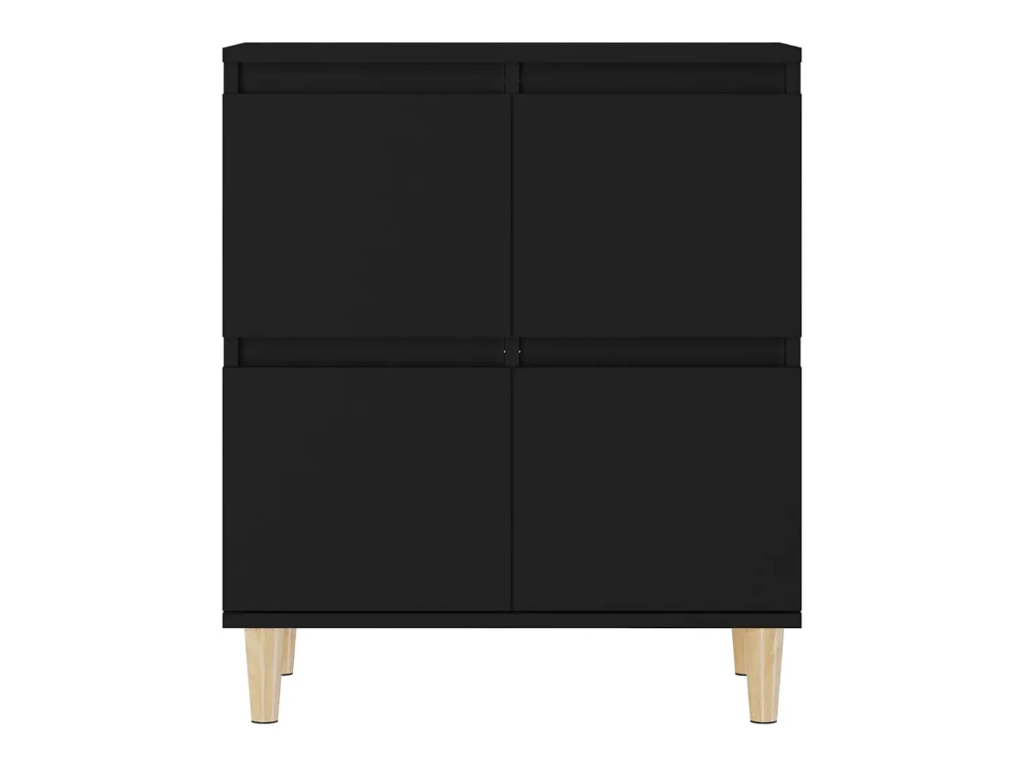Aparador buffet cómoda armario mueble organizador cocina salón salón 60 x 35 x 70 cm madera contrachapada negra 02_0035987