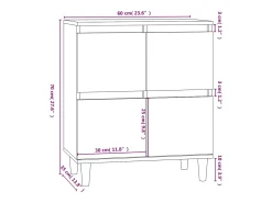 Aparador buffet cómoda armario mueble organizador cocina salón salón 60 x 35 x 70 cm madera contrachapada negra 02_0035987