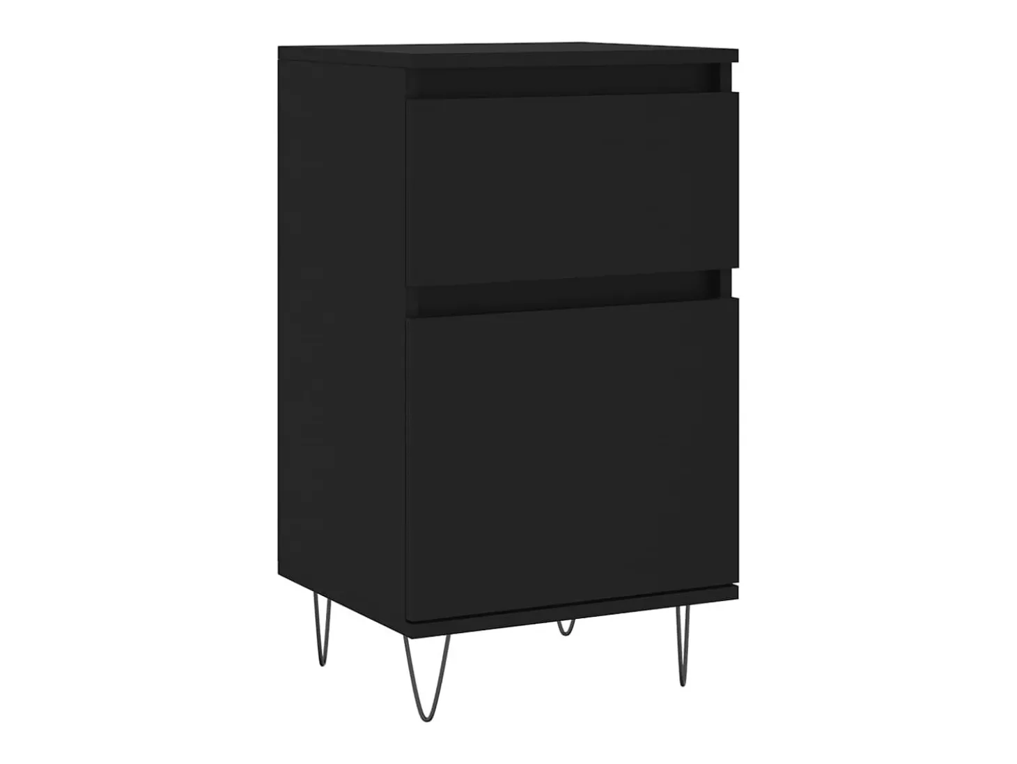 Aparador buffet cómoda armario mueble organizador cocina salón salón juego de 2 40 x 35 x 70 cm madera contrachapada negra 02_0036904