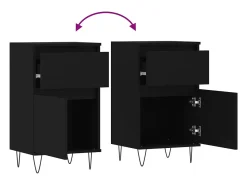 Aparador buffet cómoda armario mueble organizador cocina salón salón juego de 2 40 x 35 x 70 cm madera contrachapada negra 02_0036904