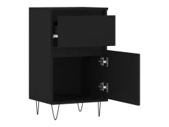 Aparador buffet cómoda armario mueble organizador cocina salón salón juego de 2 40 x 35 x 70 cm madera contrachapada negra 02_0036904