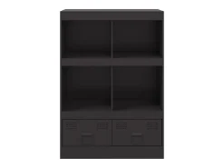 Aparador buffet cómoda armario mueble organizador cocina salón salón alto 67 x 39 x 95 cm acero negro 02_0034954