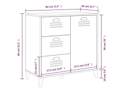Aparador buffet cómoda armario mueble organizador cocina salón salón 80 x 40 x 80 cm madera contrachapada antracita 02_0036626