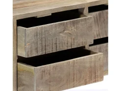 Aparador buffet cómoda armario mueble organizador cocina salón salón 140 x 30 x 60 cm madera maciza de mango marrón 02_0029548