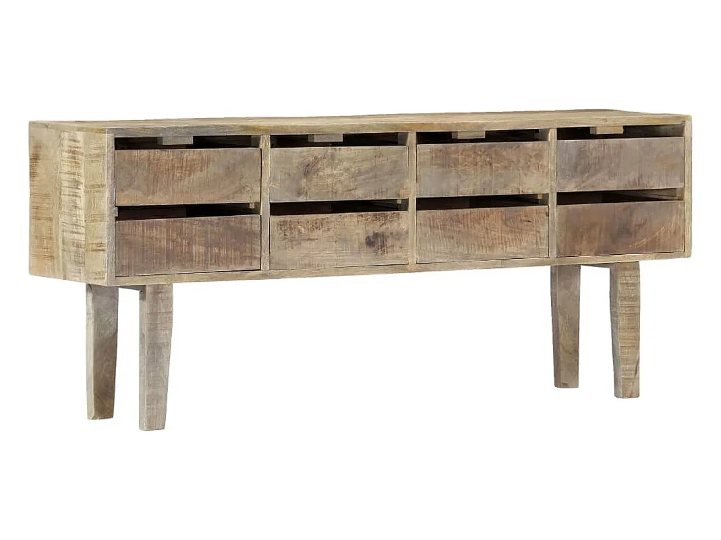 Aparador buffet cómoda armario mueble organizador cocina salón salón 140 x 30 x 60 cm madera maciza de mango marrón 02_0029548