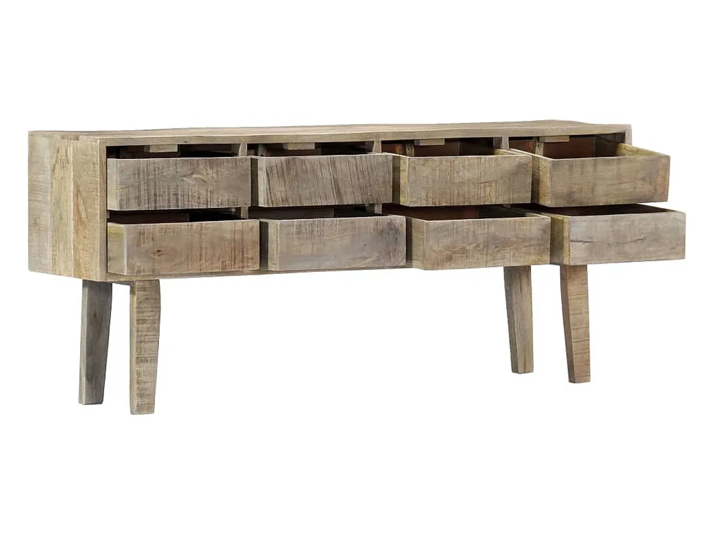 Aparador buffet cómoda armario mueble organizador cocina salón salón 140 x 30 x 60 cm madera maciza de mango marrón 02_0029548