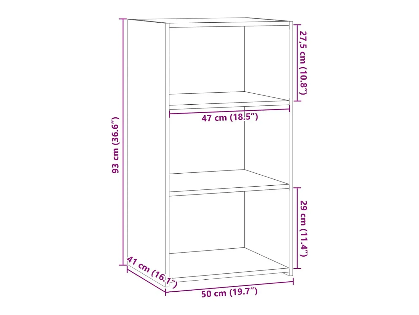 Aparador buffet cómoda armario unidad de almacenamiento organizador cocina salón salón 50 x 41 x 93 cm madera contrachapada marrón 02_0030951