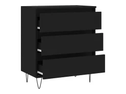 Aparador buffet cómoda armario mueble organizador cocina salón salón 60 x 35 x 70 cm madera contrachapada negra 02_0035996