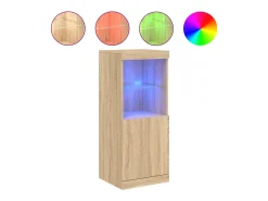 Aparador buffet cómoda armario mueble organizador cocina salón salón con luces LED sonoma 41 x 37 x 100 cm marrón 02_0029959