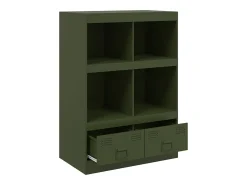 Aparador buffet cómoda armario mueble organizador cocina salón salón oliva 67 x 39 x 95 cm verde acero 02_0036584