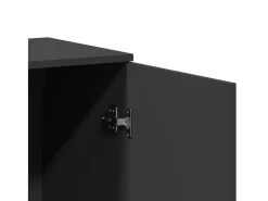 Aparador buffet cómoda armario mueble organizador cocina salón salón juego de 2 79 x 38 x 80 cm madera contrachapada negra 02_0036927
