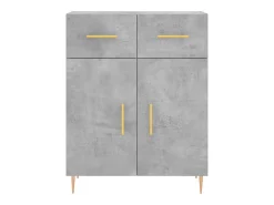 Aparador buffet cómoda armario mueble organizador cocina salón salón 69,5 x 34 x 90 cm madera contrachapada gris 02_0032010
