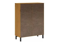 Aparador buffet cómoda armario mueble organizador cocina salón salón con puerta de cristal FLAm 92 x 40 x 122,5 cm madera maciza de pino marrón 02_0030105