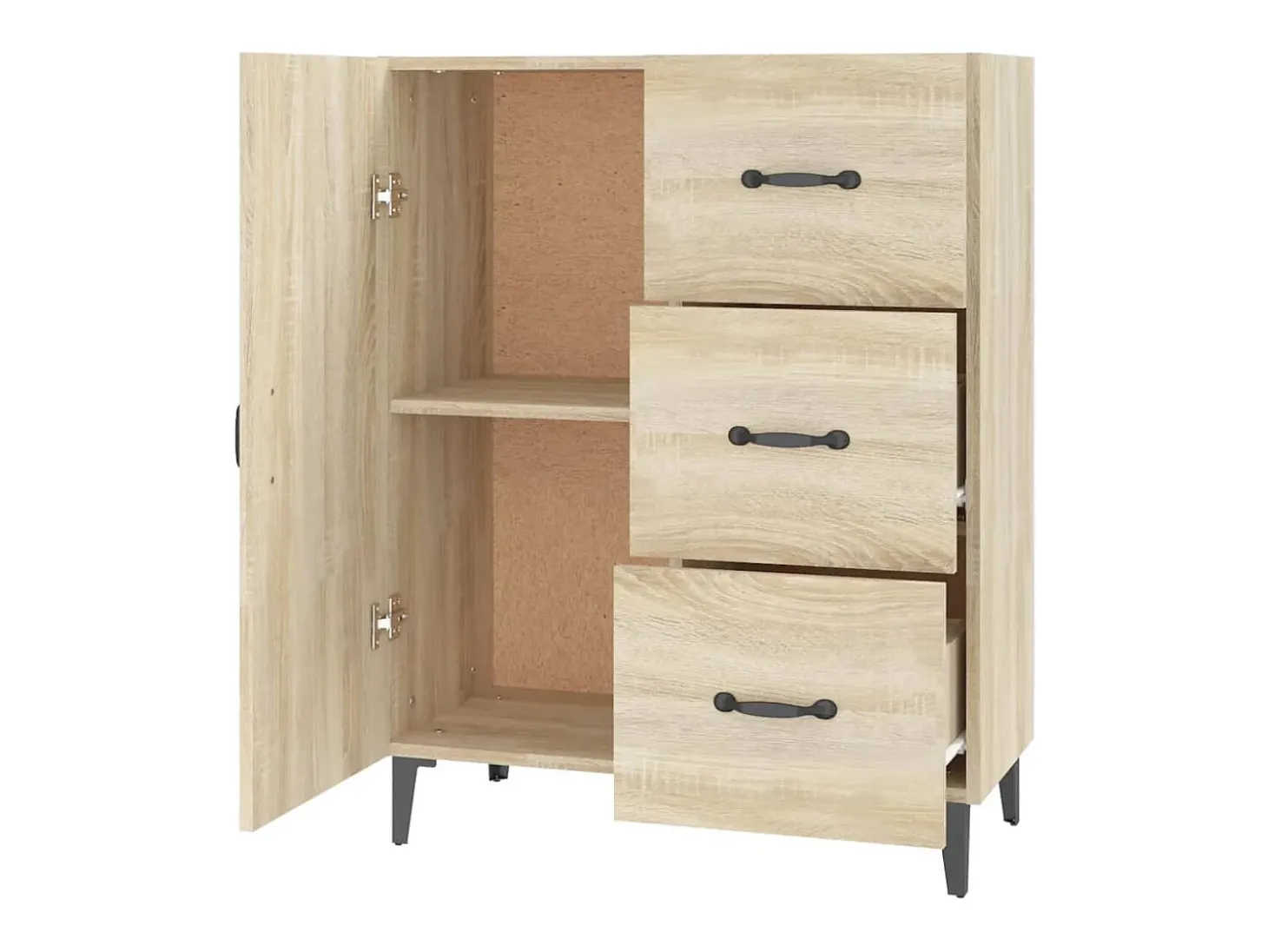 Aparador buffet cómoda armario unidad de almacenamiento organizador cocina salón salón Sonoma 69,5 x 34 x 90 cm madera contrachapada marrón 02_0031655