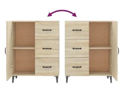 Aparador buffet cómoda armario unidad de almacenamiento organizador cocina salón salón Sonoma 69,5 x 34 x 90 cm madera contrachapada marrón 02_0031655