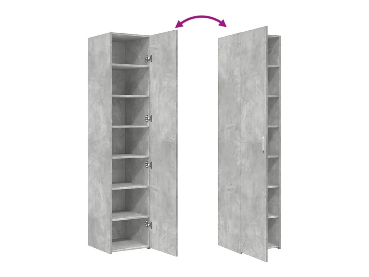 Aparador buffet cómoda armario mueble organizador cocina salón salón alto 40 x 42,5 x 185 cm madera contrachapada gris 02_0034439