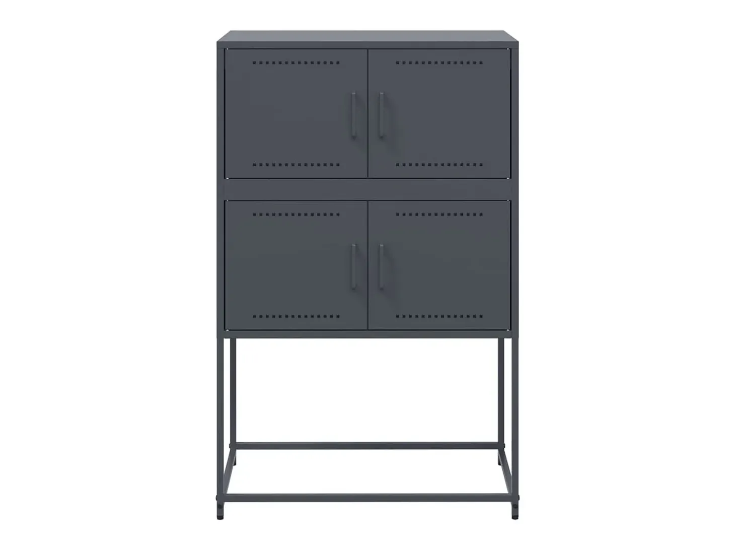 Aparador buffet cómoda armario mueble organizador cocina salón salón 68,5 x 38,5 x 107 cm acero antracita 02_0029702