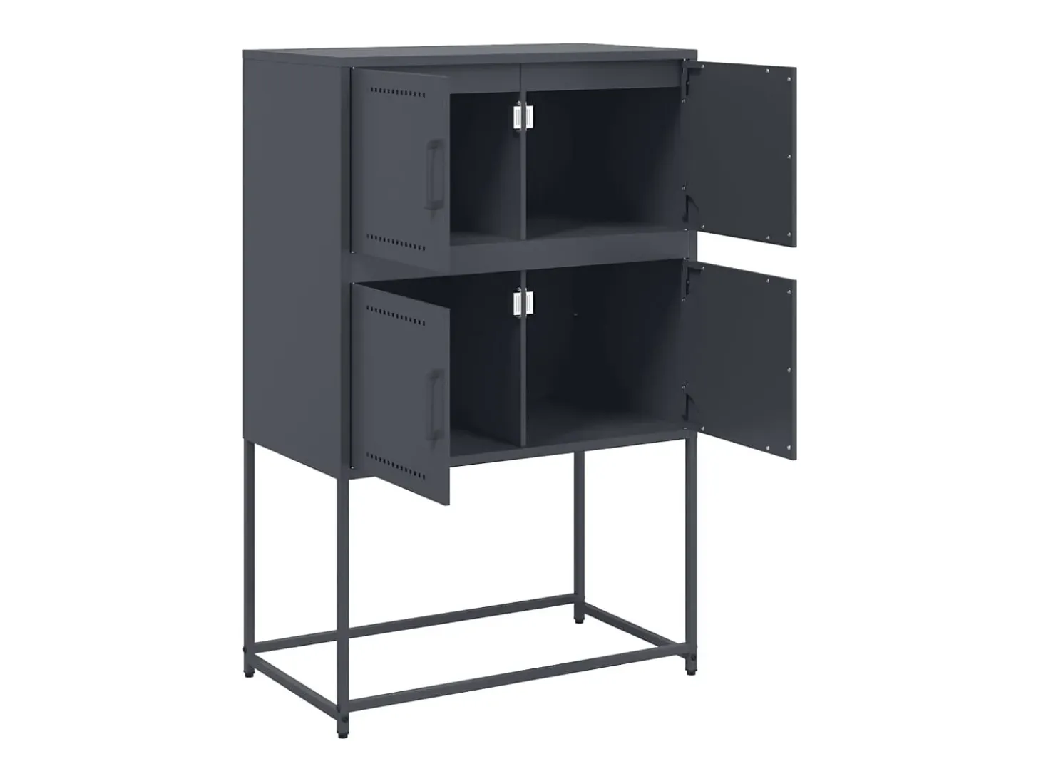Aparador buffet cómoda armario mueble organizador cocina salón salón 68,5 x 38,5 x 107 cm acero antracita 02_0029702