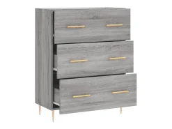 Aparador buffet cómoda armario unidad de almacenamiento organizador cocina salón salón Sonoma 69,5 x 34 x 90 cm madera contrachapada gris 02_0036489