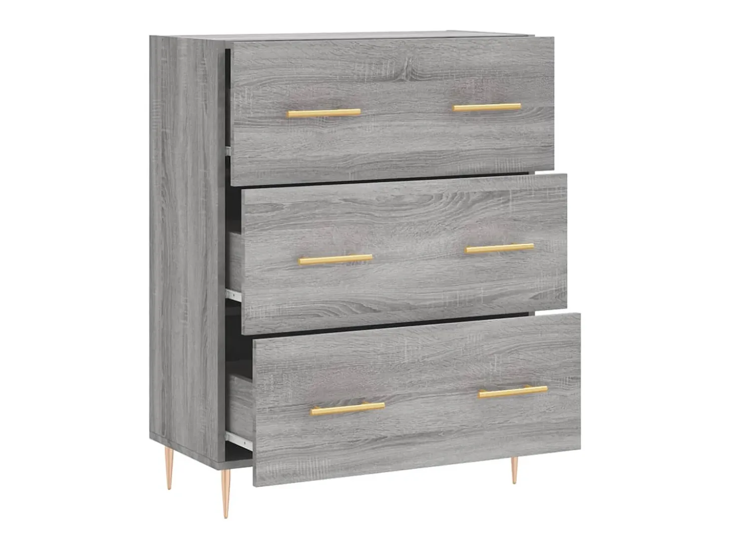 Aparador buffet cómoda armario unidad de almacenamiento organizador cocina salón salón Sonoma 69,5 x 34 x 90 cm madera contrachapada gris 02_0036489