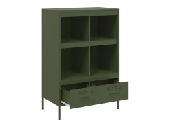 Aparador buffet cómoda armario mueble organizador cocina salón salón alto oliva 68 x 39 x 101,5 cm acero verde 02_0035648