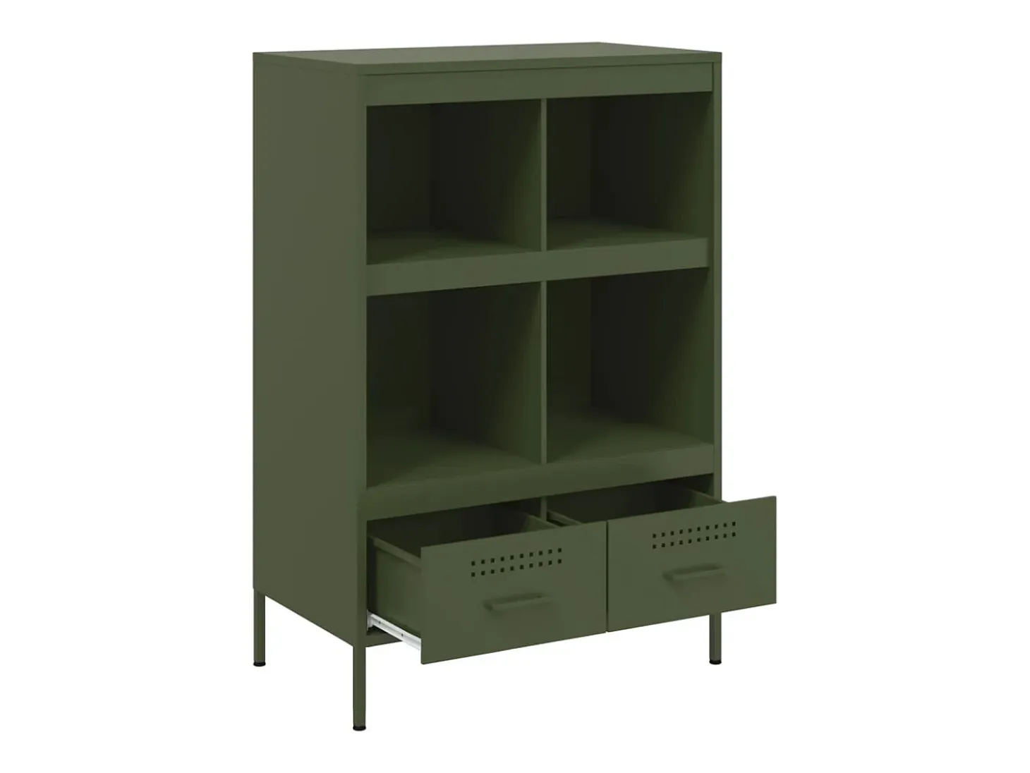 Aparador buffet cómoda armario mueble organizador cocina salón salón alto oliva 68 x 39 x 101,5 cm acero verde 02_0035648