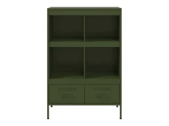 Aparador buffet cómoda armario mueble organizador cocina salón salón alto oliva 68 x 39 x 101,5 cm acero verde 02_0035648