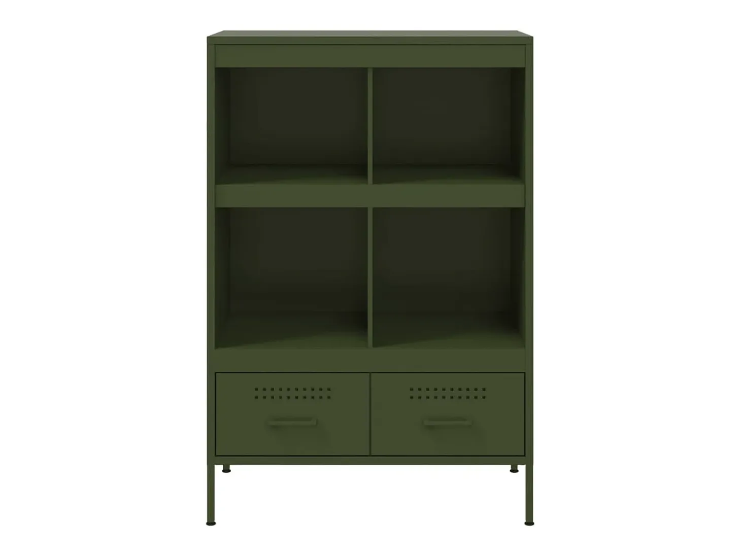 Aparador buffet cómoda armario mueble organizador cocina salón salón alto oliva 68 x 39 x 101,5 cm acero verde 02_0035648
