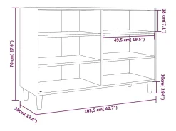 Aparador buffet cómoda armario unidad de almacenamiento organizador cocina salón salonsonoma 103,5 x 35 x 70 cm madera contrachapada gris 02_0036275