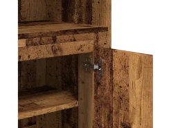 Aparador buffet cómoda armario mueble organizador cocina salón salón alto madera vieja 60 x 35,5 x 103,5 cm madera contrachapada marrón 02_0035655