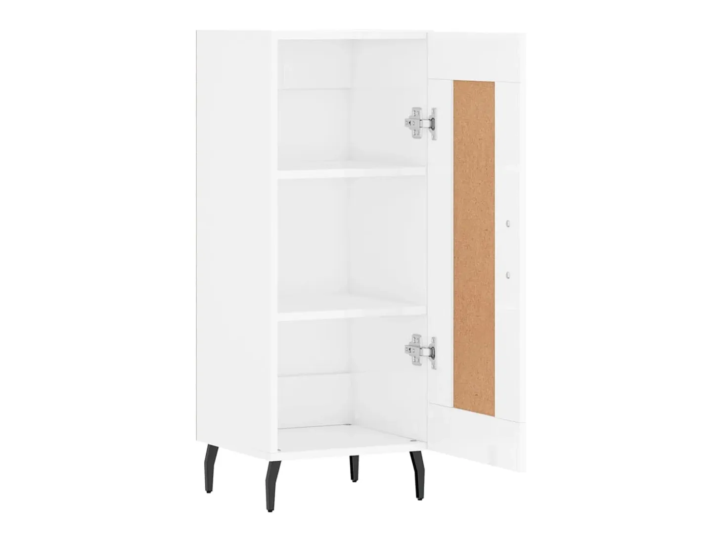 Aparador buffet cómoda armario mueble organizador cocina salón brillante 34,5 x 34 x 90 cm madera contrachapada blanco 02_0030592