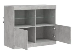 Aparador buffet cómoda armario mueble organizador cocina salón salón con luces LED 81 x 37 x 67 cm gris 02_0030009