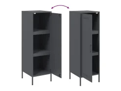 Aparador buffet cómoda armario mueble organizador cocina salón salón alto 36 x 39 x 113 cm acero antracita 02_0032200