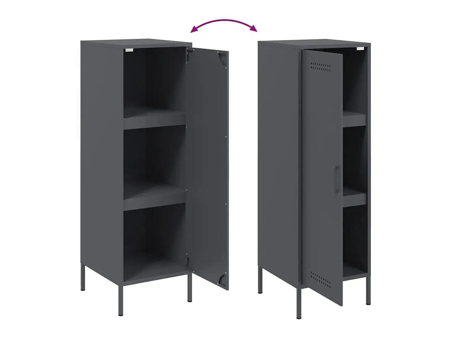 Aparador buffet cómoda armario mueble organizador cocina salón salón alto 36 x 39 x 113 cm acero antracita 02_0032200