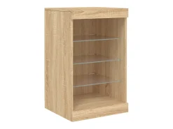 Aparador buffet cómoda armario mueble organizador cocina salón salón con luces LED sonoma 123 x 37 x 67 cm marrón 02_0029937