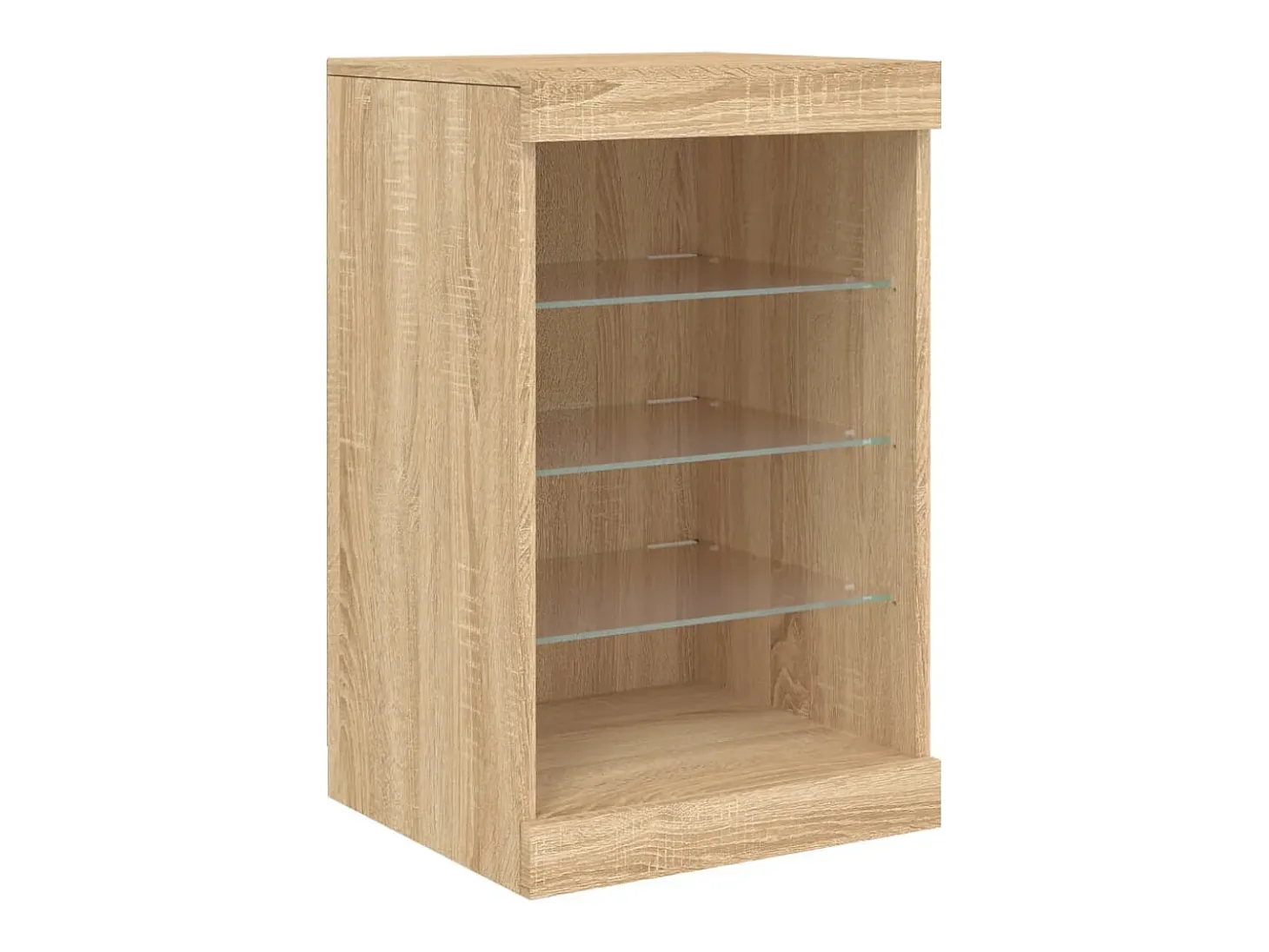 Aparador buffet cómoda armario mueble organizador cocina salón salón con luces LED sonoma 123 x 37 x 67 cm marrón 02_0029937