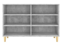 Aparador buffet cómoda armario unidad de almacenamiento organizador cocina salón salón 103,5 x 35 x 70 cm madera contrachapada gris 02_0031838