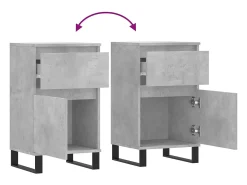 Aparador buffet cómoda armario unidad de almacenamiento organizador cocina salón salón juego de 2 40 x 35 x 70 cm madera contrachapada gris 02_0036848