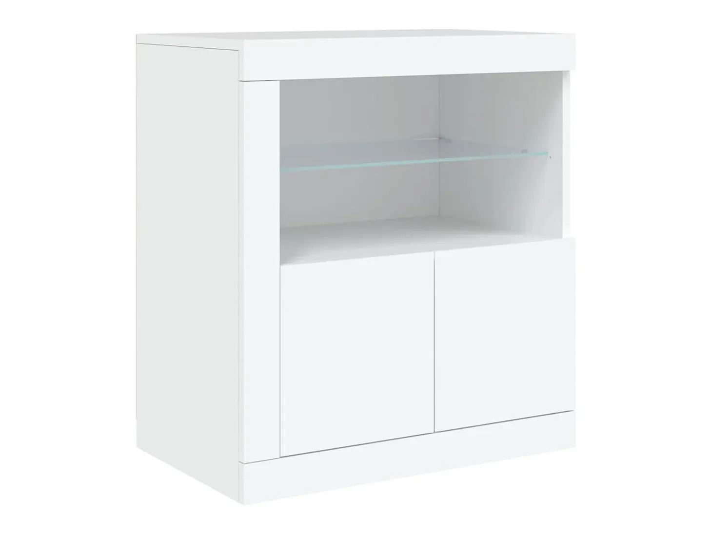 Aparador buffet cómoda armario mueble organizador cocina salón salón con luces LED 181,5 x 37 x 67 cm blanco 02_0029839